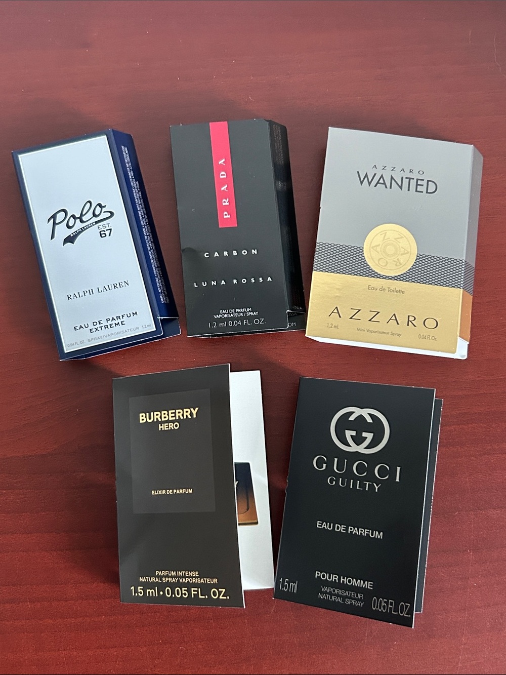 5 pieces assorted men’s samples spray